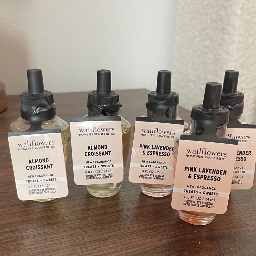 BBW Wallflowers Home Fragrance Refill Set Almond Croissant Pink Lavender Espress